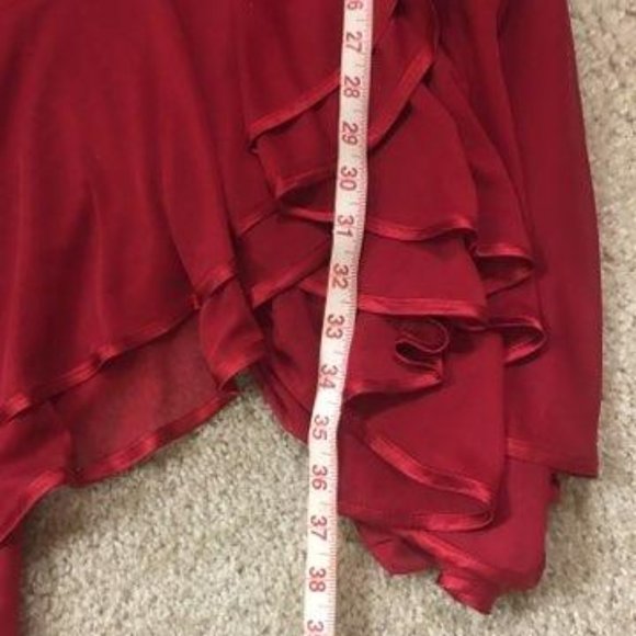 WILL DONATE LAST CALL - Red Strapless Ruffle Hem (think salsa!) Dress - Small - Picture 6 of 12